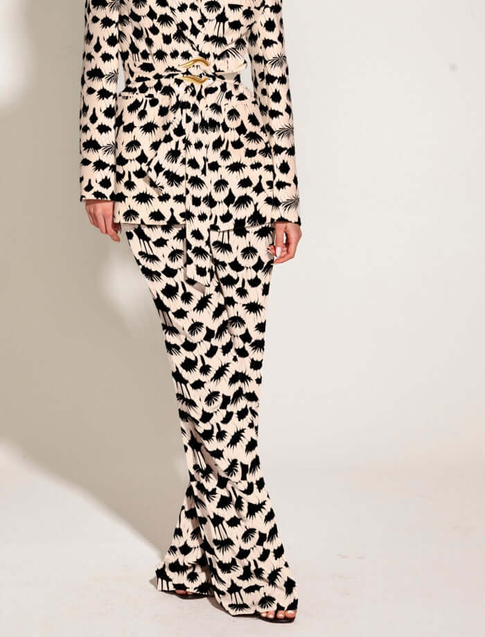 Fate & Becker Fancy Like Wide Leg Pant in Black White Fan