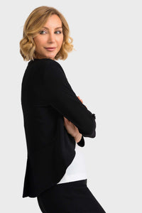 Joseph Ribkoff Essential Hi Low Jacket in Black 161140 Joseph Ribkoffbolero, essential, essentials, Jacket, Joseph Ribkoff, ribkoff essential, ribkoff essentials