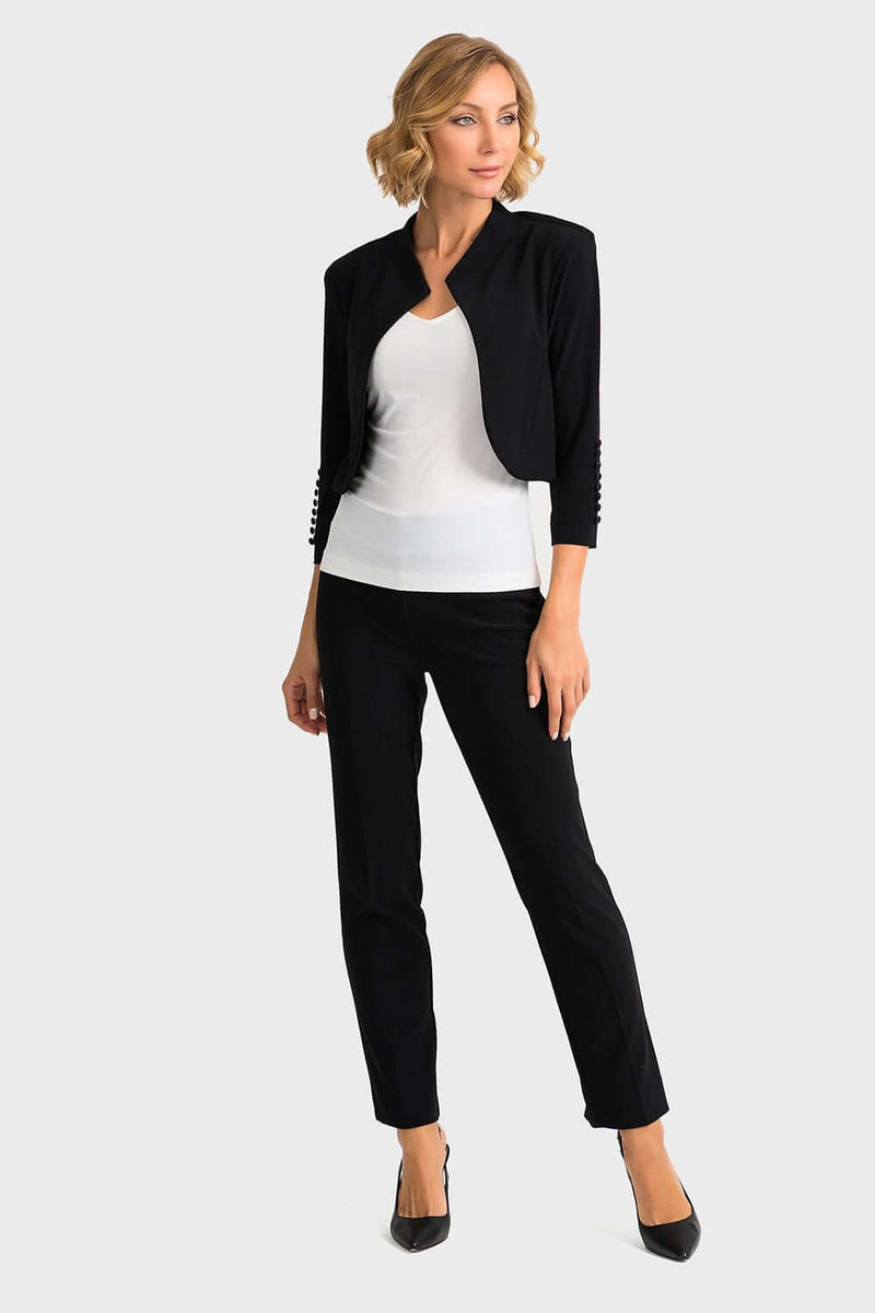 Joseph Ribkoff Essential Short Bolero in Black & Midnight 32083/213707 Joseph Ribkoff213707, 32083, Black, bolero, essential, essentials, Jacket, Jersey, Joseph Ribkoff, midnight, Navy, ribkoff essential, ribkoff essentials