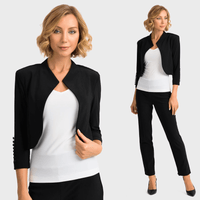 Joseph Ribkoff Essential Short Bolero in Black & Midnight 32083/213707 Joseph Ribkoff213707, 32083, Black, bolero, essential, essentials, Jacket, Jersey, Joseph Ribkoff, midnight, Navy, ribkoff essential, ribkoff essentials