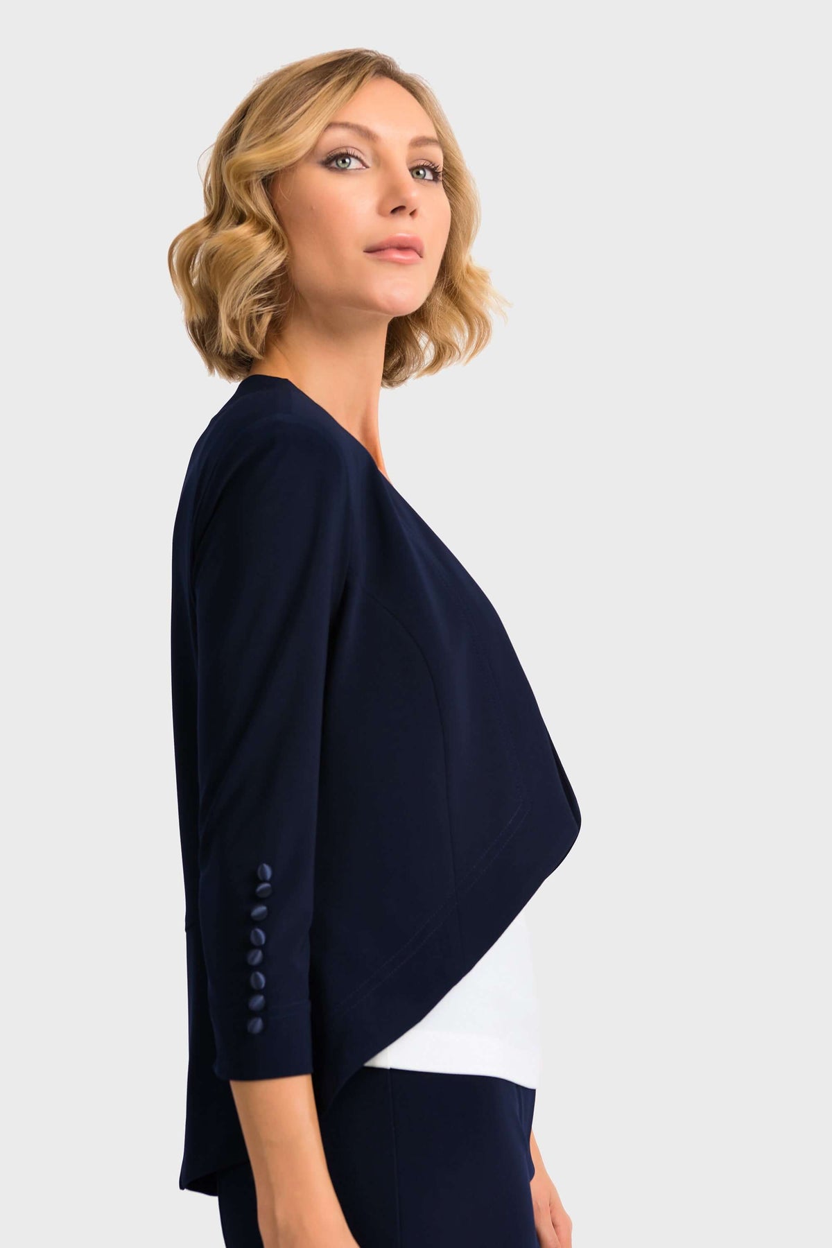 Joseph Ribkoff Essential Hi Low Jacket in Black 161140 Joseph Ribkoffbolero, essential, essentials, Jacket, Joseph Ribkoff, ribkoff essential, ribkoff essentials