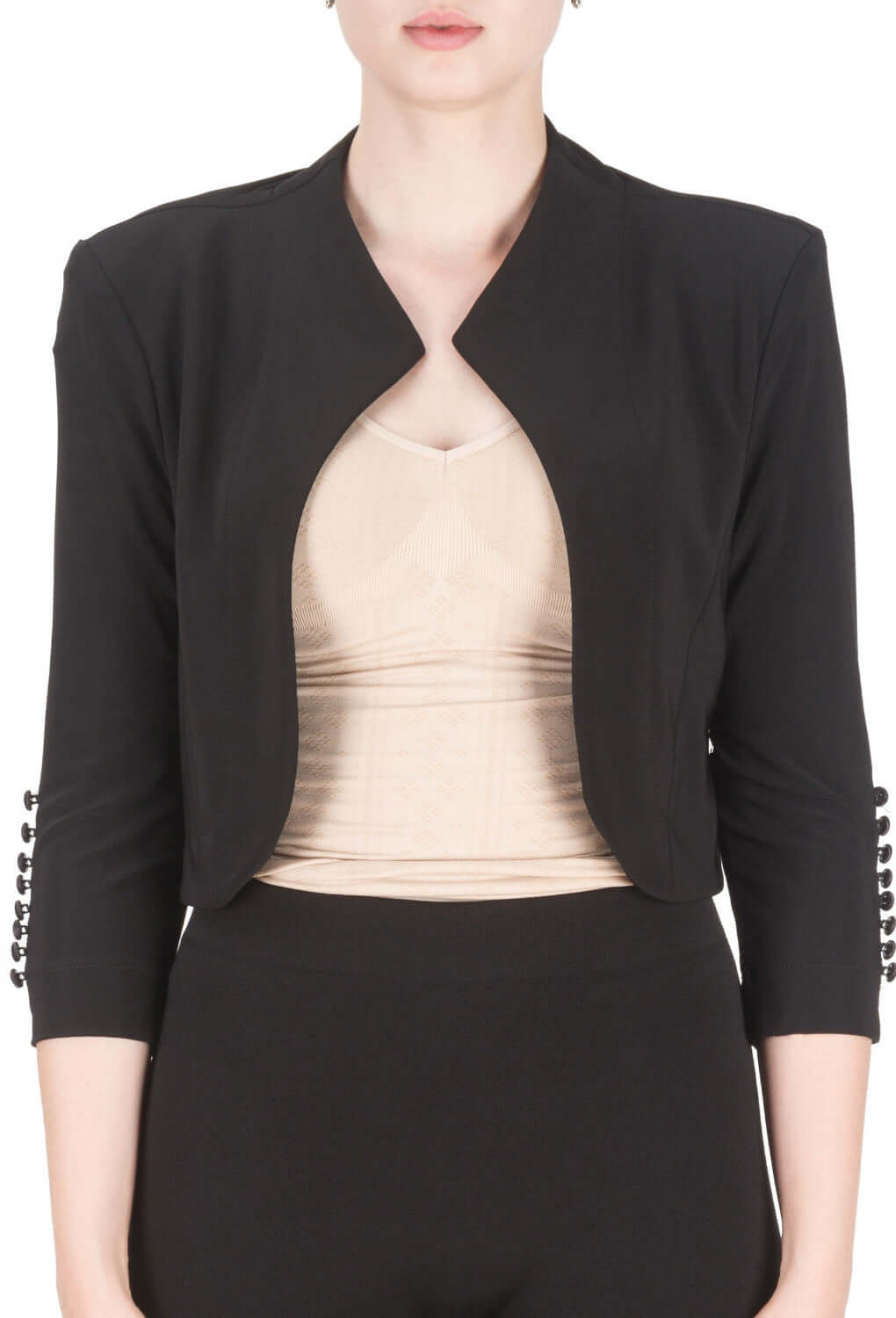 Joseph Ribkoff Essential Short Bolero in Black & Midnight 32083/213707 Joseph Ribkoff213707, 32083, Black, bolero, essential, essentials, Jacket, Jersey, Joseph Ribkoff, midnight, Navy, ribkoff essential, ribkoff essentials