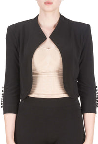 Joseph Ribkoff Essential Short Bolero in Black & Midnight 32083/213707 Joseph Ribkoff213707, 32083, Black, bolero, essential, essentials, Jacket, Jersey, Joseph Ribkoff, midnight, Navy, ribkoff essential, ribkoff essentials