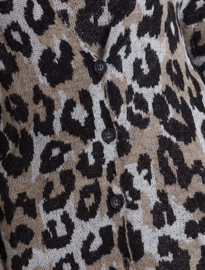 Marco Polo Longline Cardi in Brushed Animal