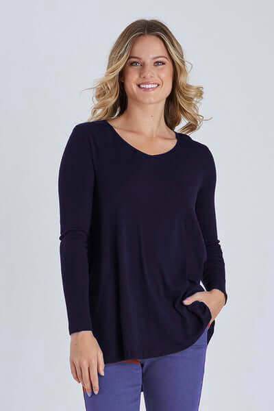 Threadz Longline V Neck Tee in Indigo Threadzclarity, tee, threadz, threadz clarity, threadz w21, tshirt