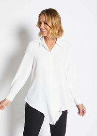 Philosophy LIZZIE Drop Hem Shirt in White