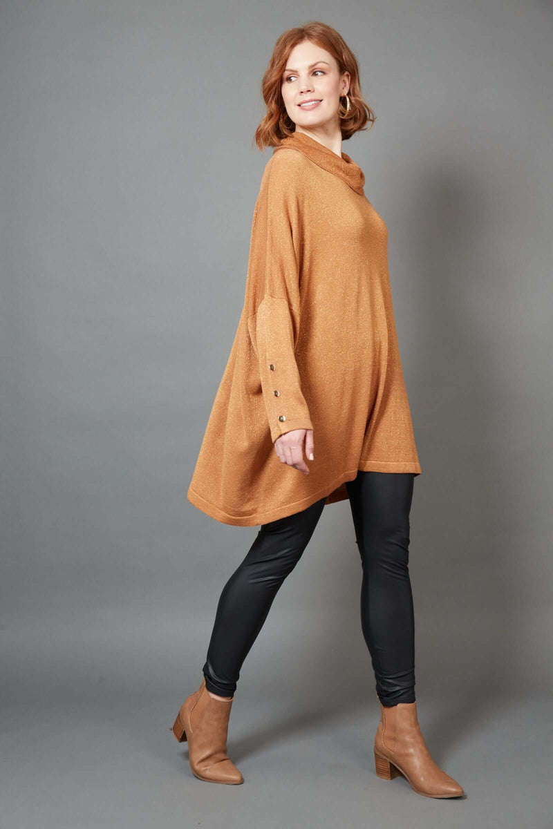 Eb & Ive Tyra Roll Knit in Caramel