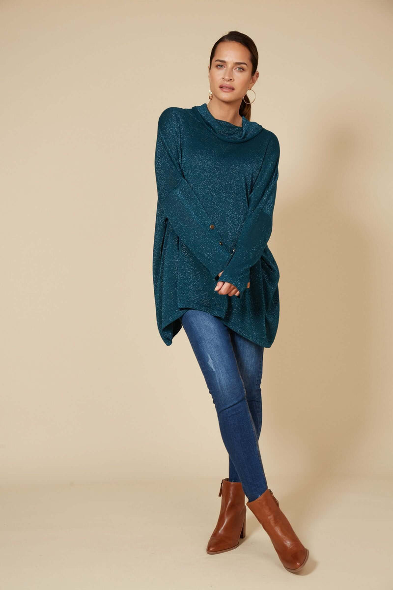 Eb & Ive Tyra Roll Knit in Teal
